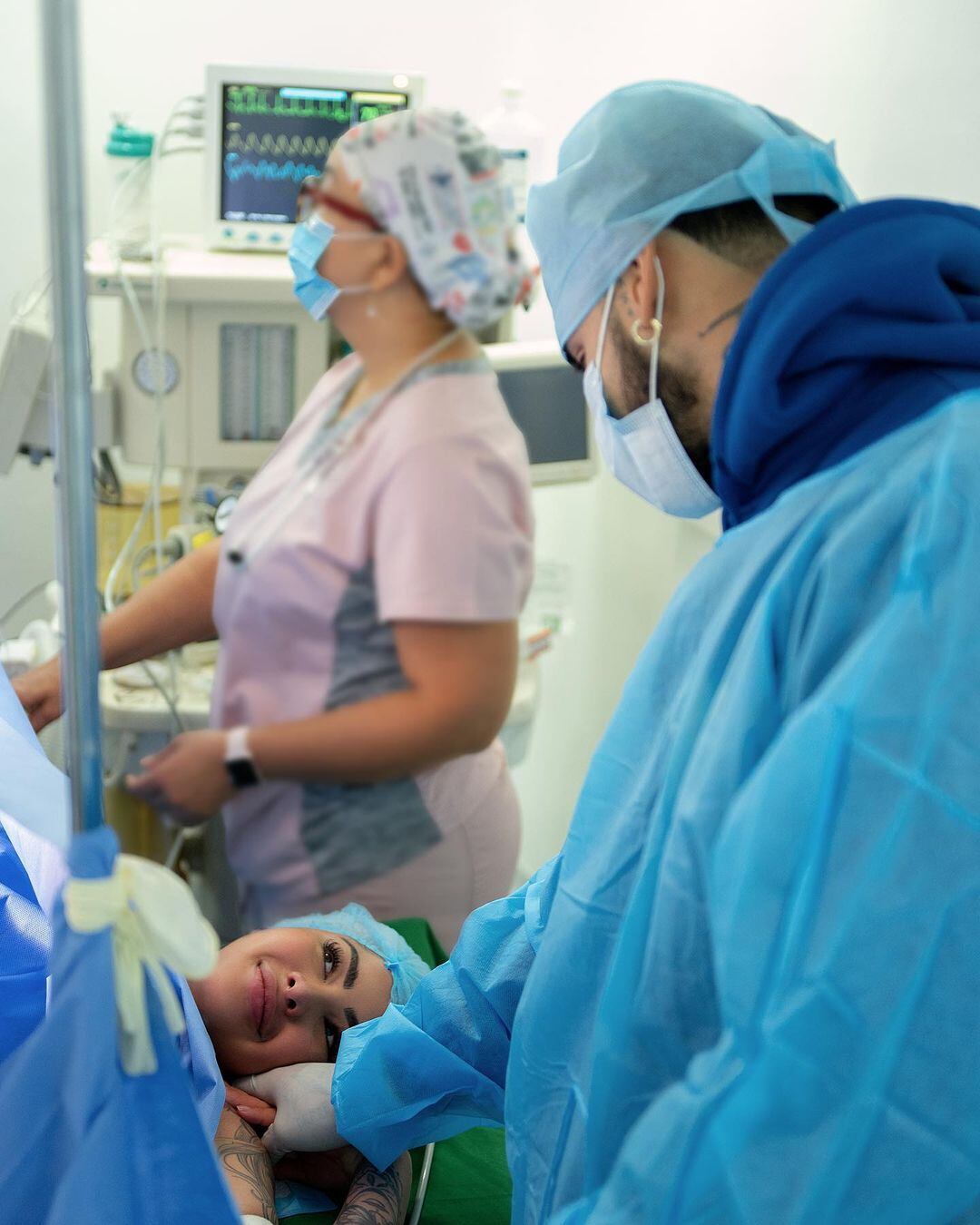 Yailin el día de su parto. Foto: Instagram @yailinlamasviralreal.