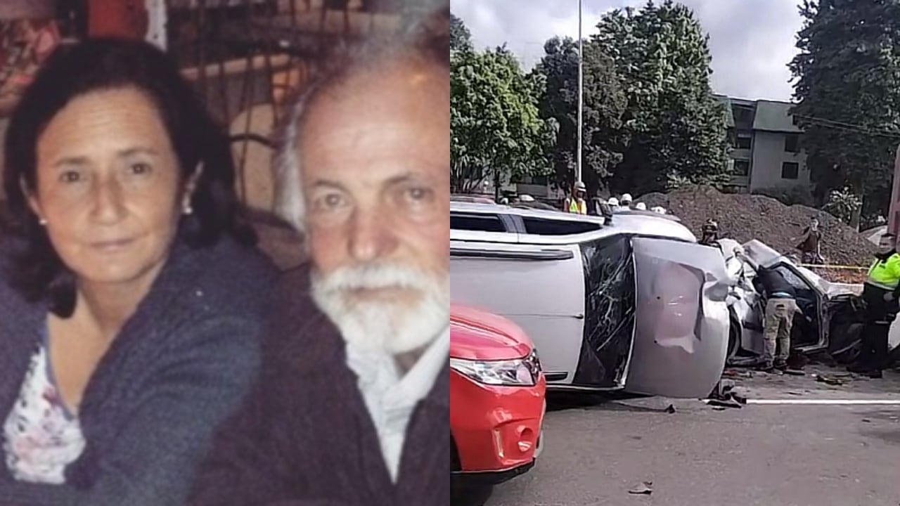 Dos de las víctimas fatales y el accidente ocurrido en Bogotá.