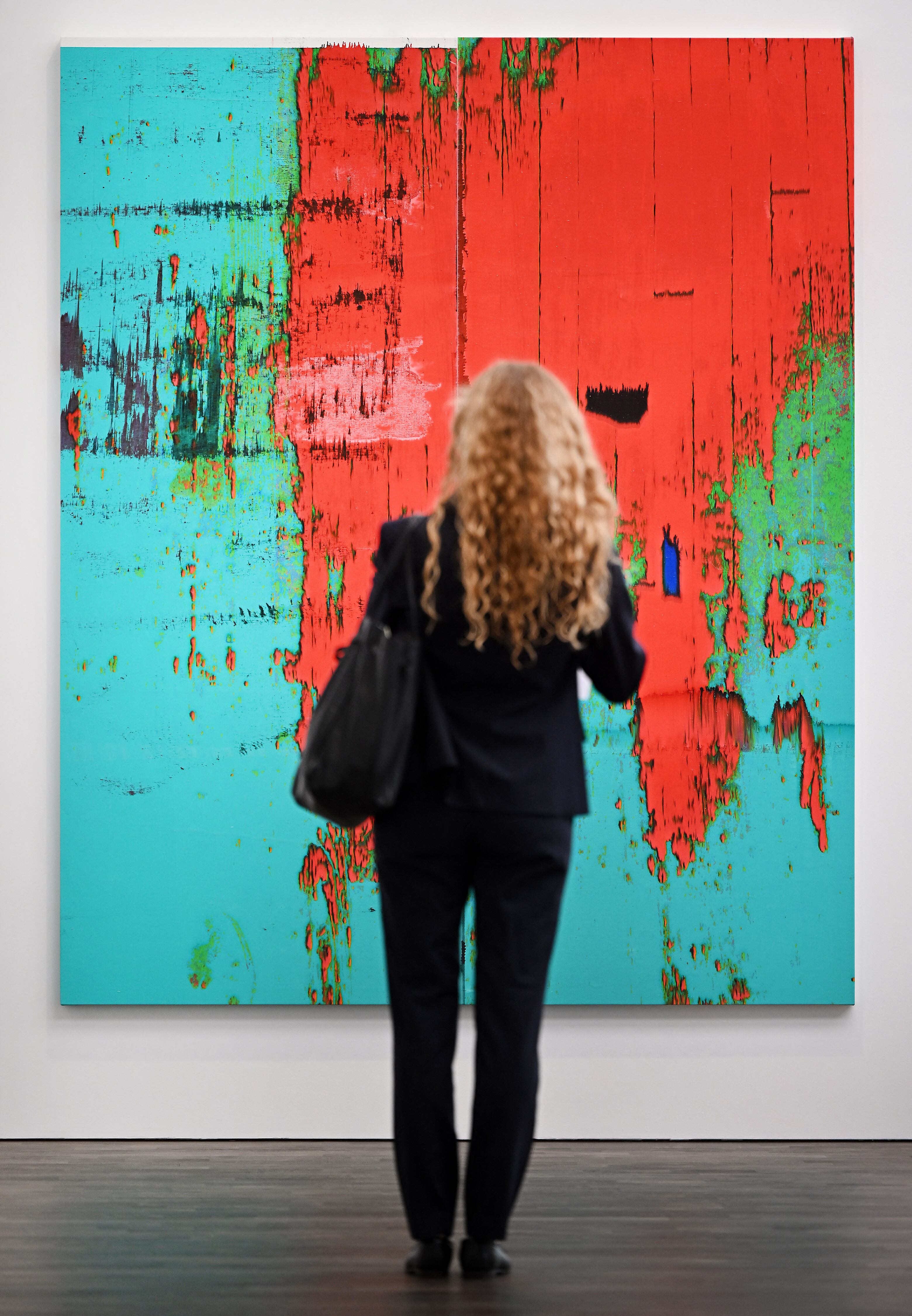 "Untitled 2021", del pintor estadounidense Wade Guyto. Foto:  Justin TALLIS / AFP.