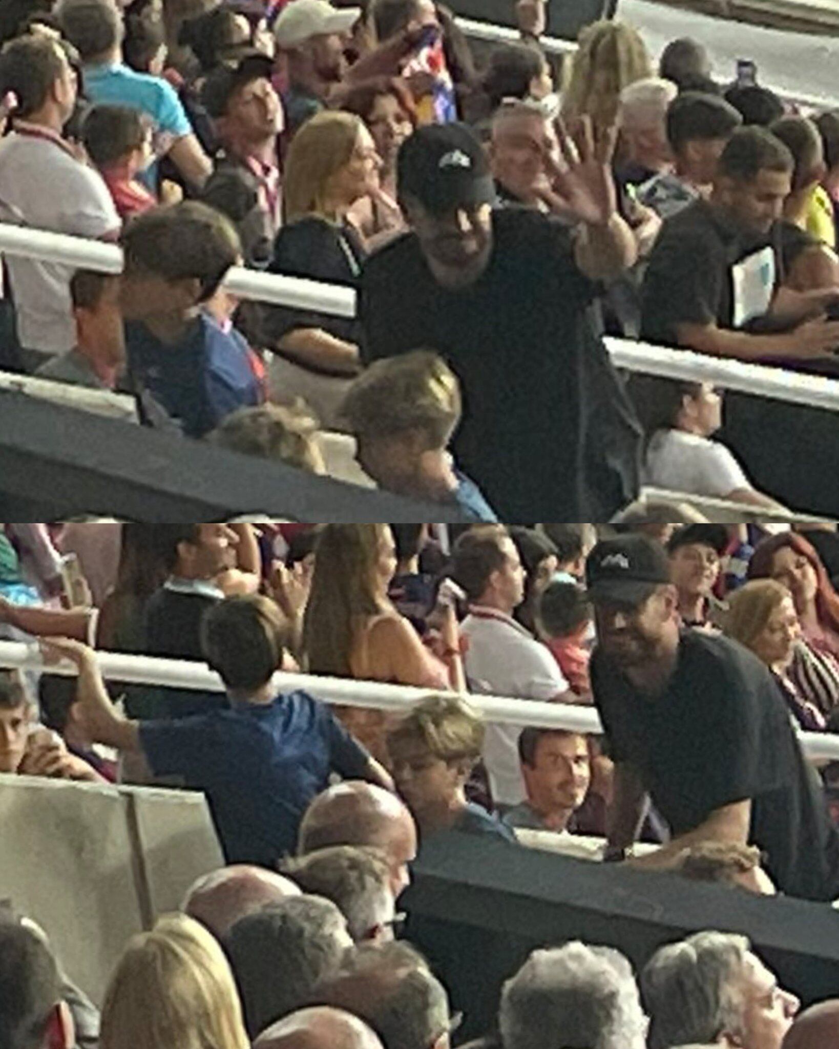 Los niños fueron captados con Piqué en un evento deportivo.