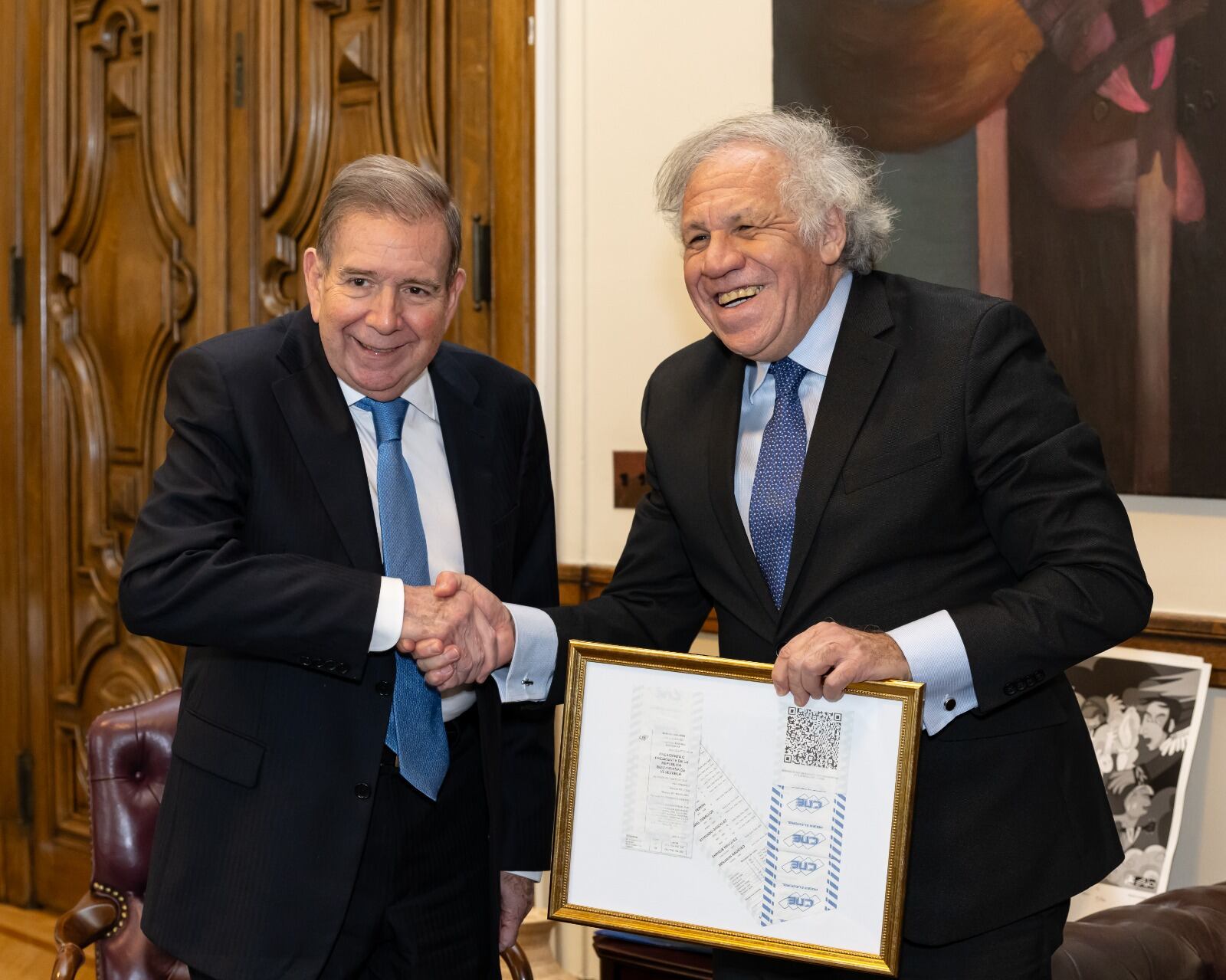 Almagro se reunió con González y reafirmó el compromiso de la OEA con la democracia y los derechos humanos en Venezuela.