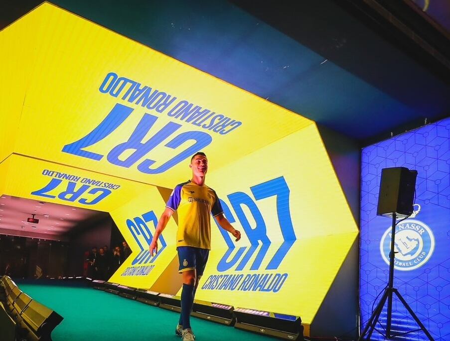 Cristiano Ronaldo durante su presentación con el Al Nassr de Arabia Saudita.