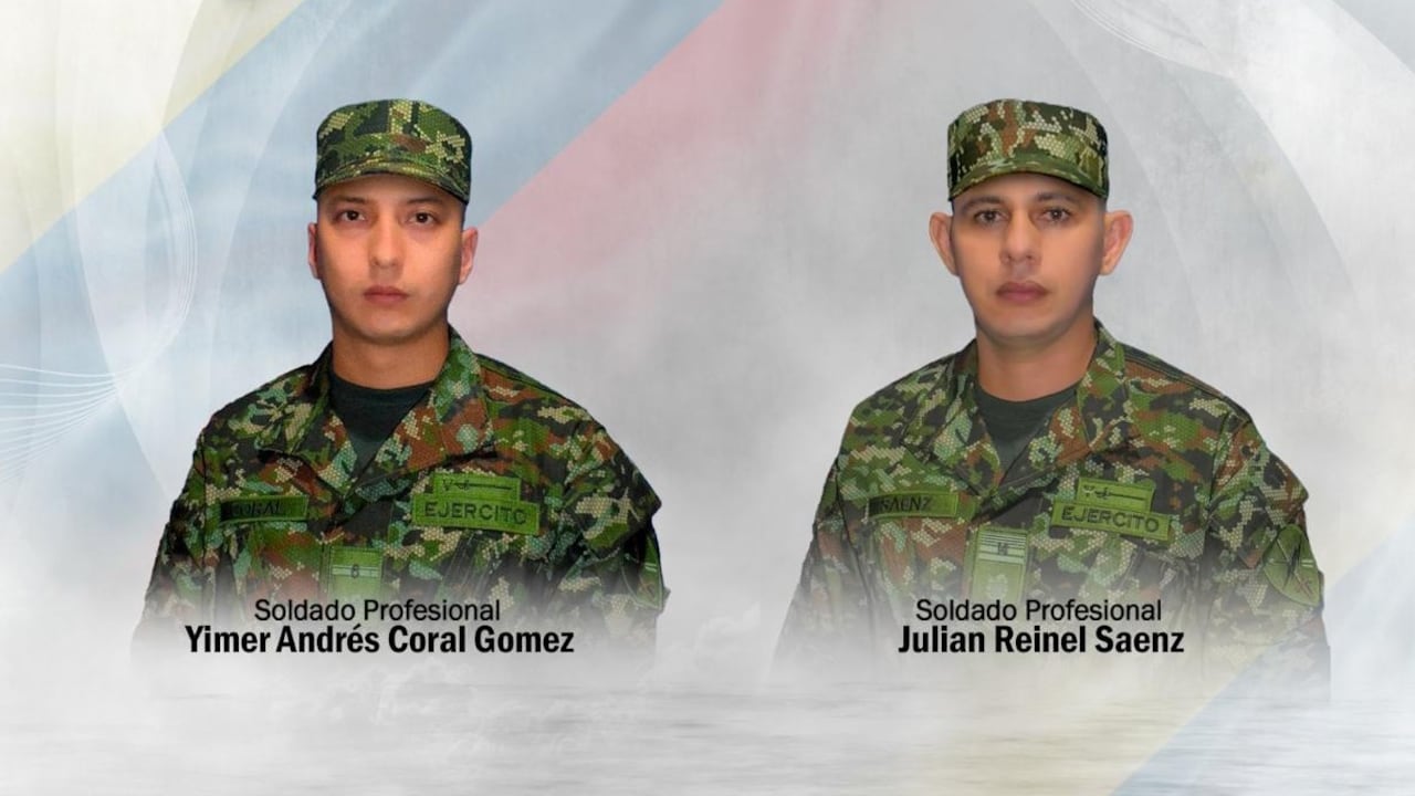 Los dos uniformados fueron identificados como los soldados profesionales Julián Reinel Sáenz y Yimer Andrés Coral Gómez.