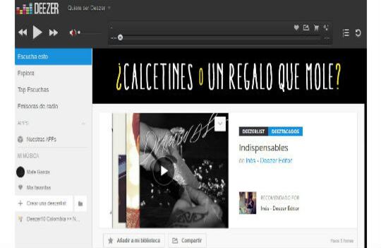 Deezer es otra opción de regalo para quien sale constantemente de casa y quiere estar escuchando música a toda hora. La suscripción a está aplicación le cuesta 17,980 pesos mensuales y podrá tener todas las canciones que desee, hacer listas de reproducción, entre otros.
