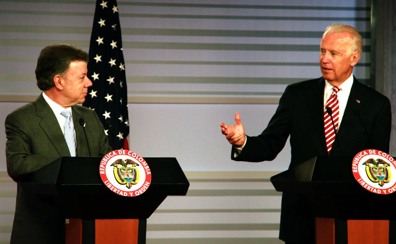 Joe Biden y Juan Manuel Santos