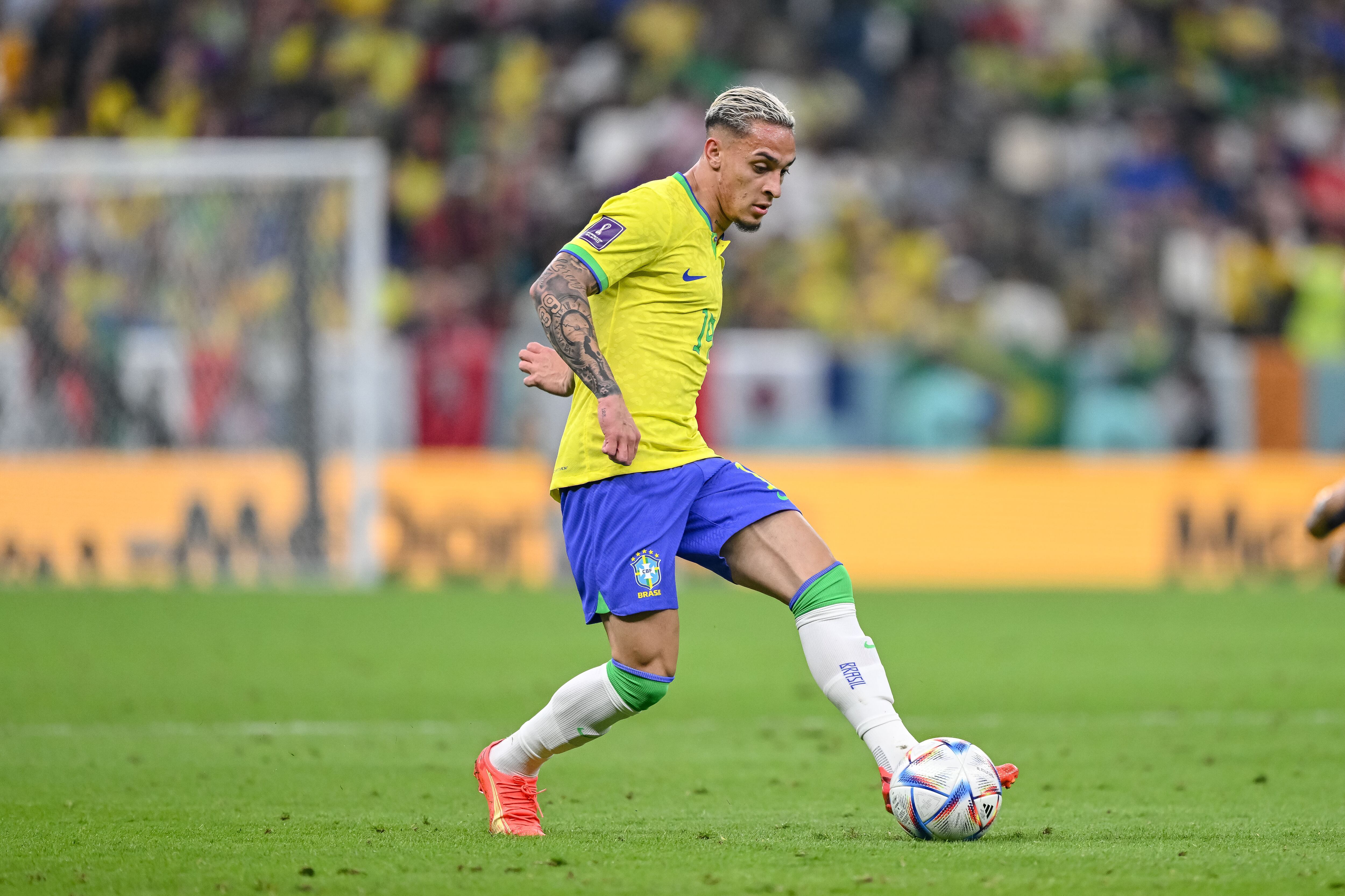Antony en la pasada Copa del Mundo con Brasil.