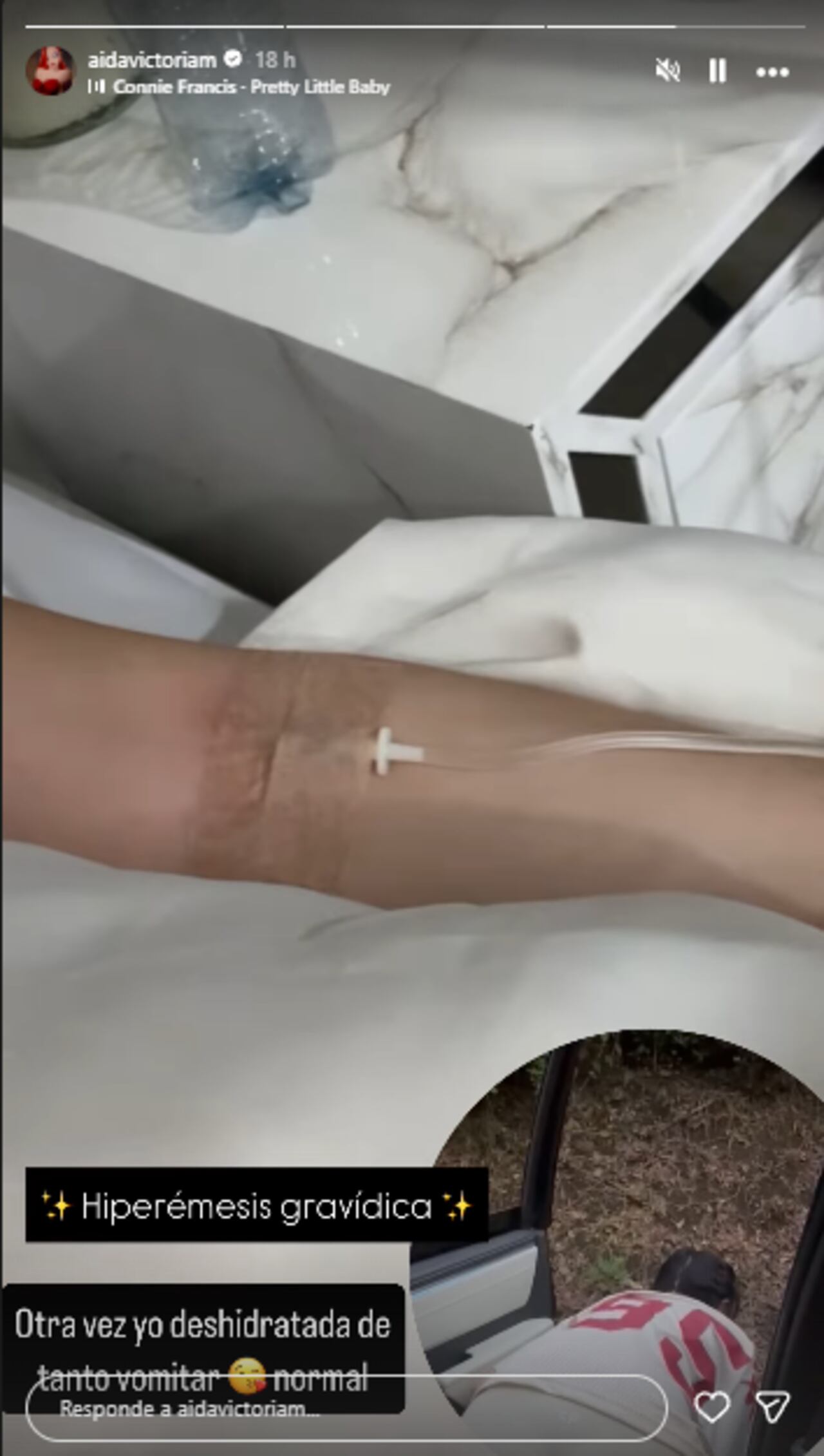 Aída Victoria Merlano reveló que padece deshidratación en el embarazo.