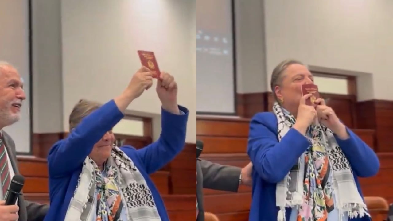 La senadora Clara López recibió su nacionalidad palestina
