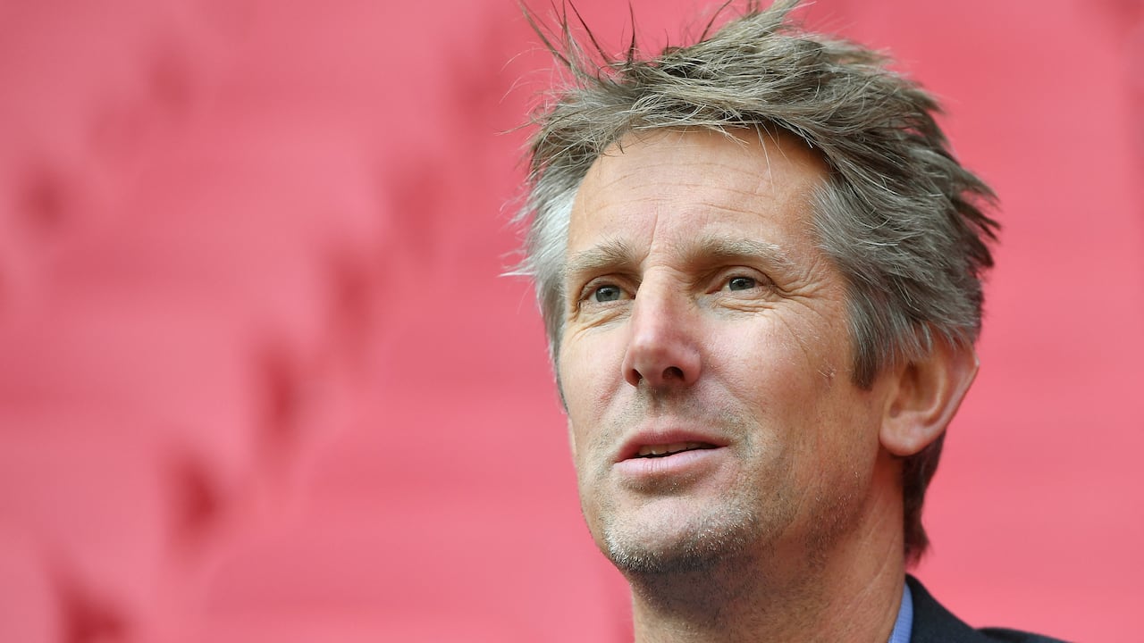 (FILES) Ajax Amsterdam CEO Edwin van der Sar gives an interview to Agence France-Presse (AFP) at the Johan Cruijff ArenA in Amsterdam on February 12, 2019. Former Netherlands goalkeeper Edwin van der Sar is in intensive care in hospital after suffering a brain haemorrhage, his ex-club Ajax said on July 7, 2023. (Photo by EMMANUEL DUNAND / AFP)