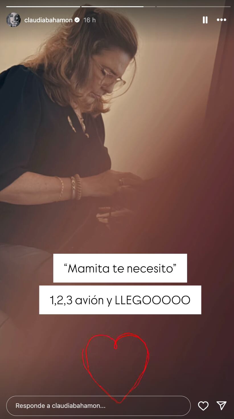 Claudia Bahamón se encuentra bajo los cuidados de su madre, por malestar en su salud.