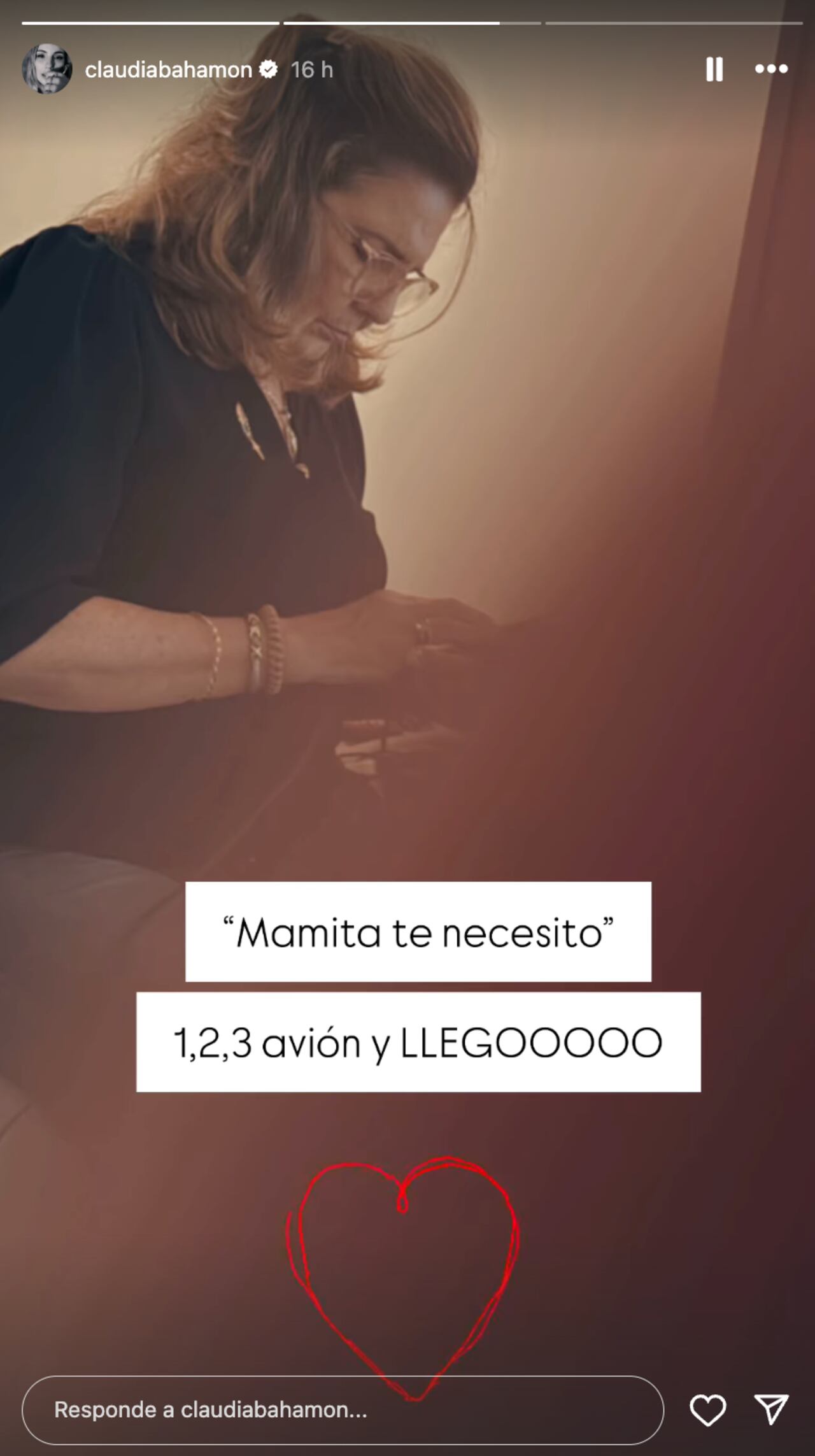 Claudia Bahamón se encuentra bajo los cuidados de su madre, por malestar en su salud.