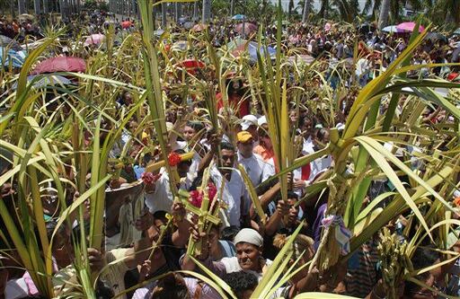 (Managua, Nicaragua) El Domingo de Ramos conmemora la entrada triunfante de Jesucristo en Jerusalén, y es el principio de la Semana Santa de la Iglesia católica. (AP Foto/Esteban Felix)
