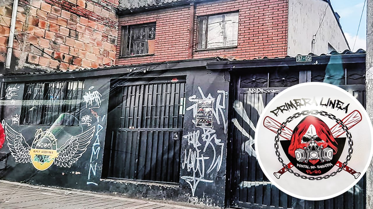 Bar de alias Diablo donde se reunían integrantes de la primera línea con el agente infiltrado. Logo de la primera línea calle 80, Engativá.