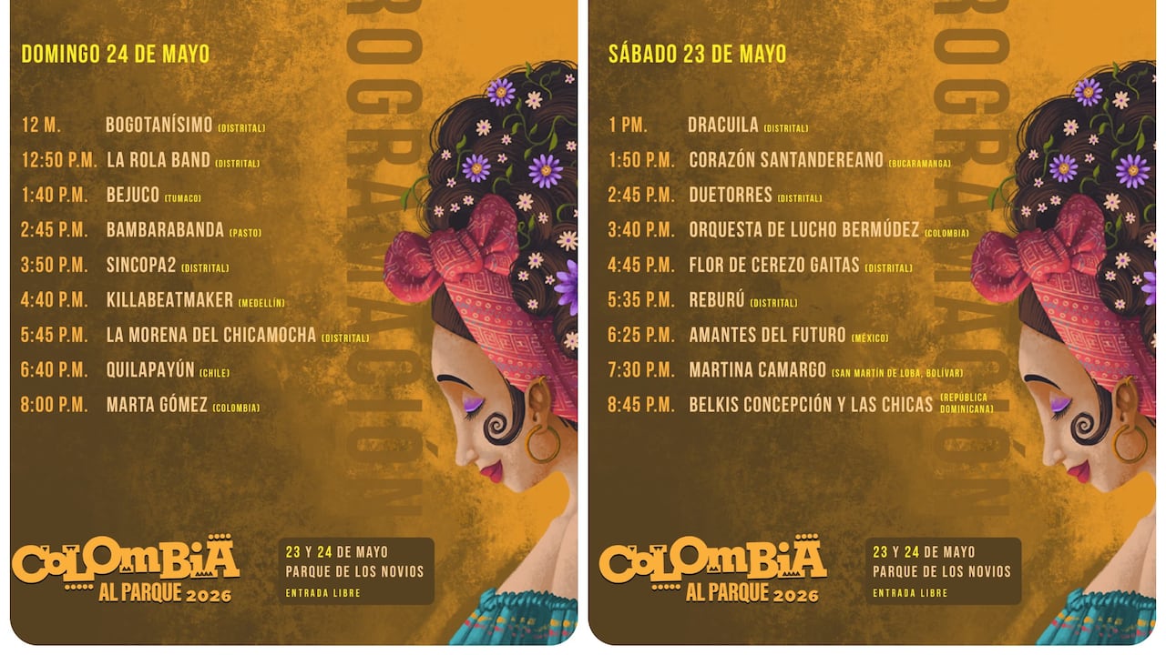 Cartelera del Colombia al Parque 2026