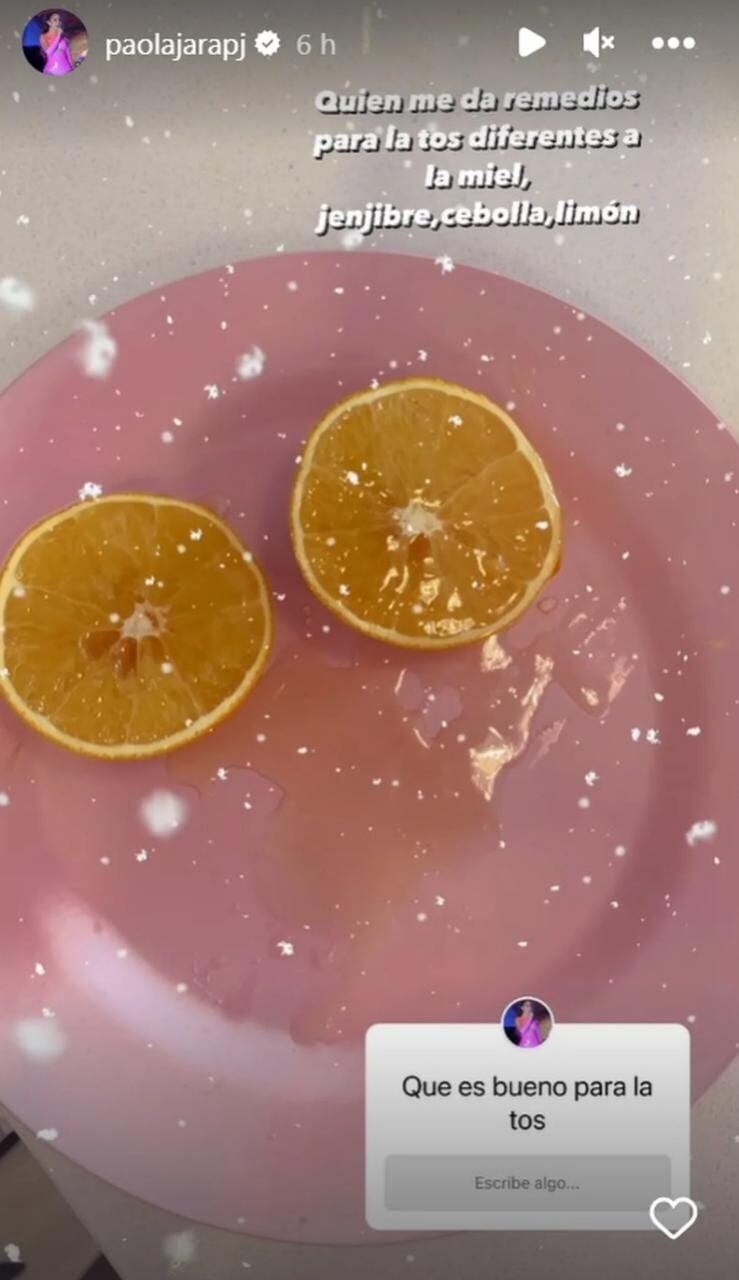 Paola Jara le pide a sus seguidores remedios para aliviar la tos.