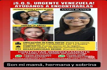 Sus familias mantienen la esperanza de encontrarlos.