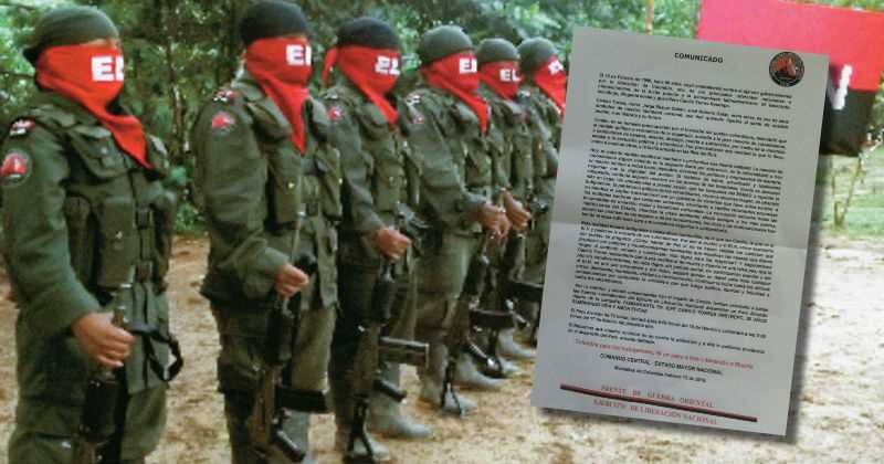 ELN anunció un paro armado por 72 horas.