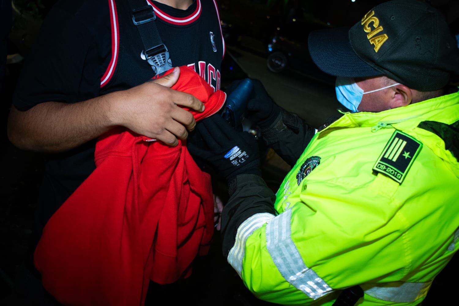 Intervención policial en Bogotá.