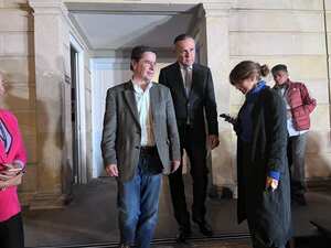 Ministro del Interior Juan Fernando Cristo y el presidente del Senado Efraín Cepeda