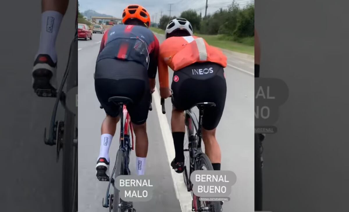 Egan Bernal con su hermano Brandon Bernal.