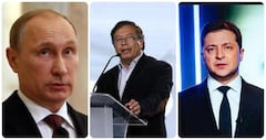 Vladimir Putin, Gustavo Petro y Volodímir Zelensk