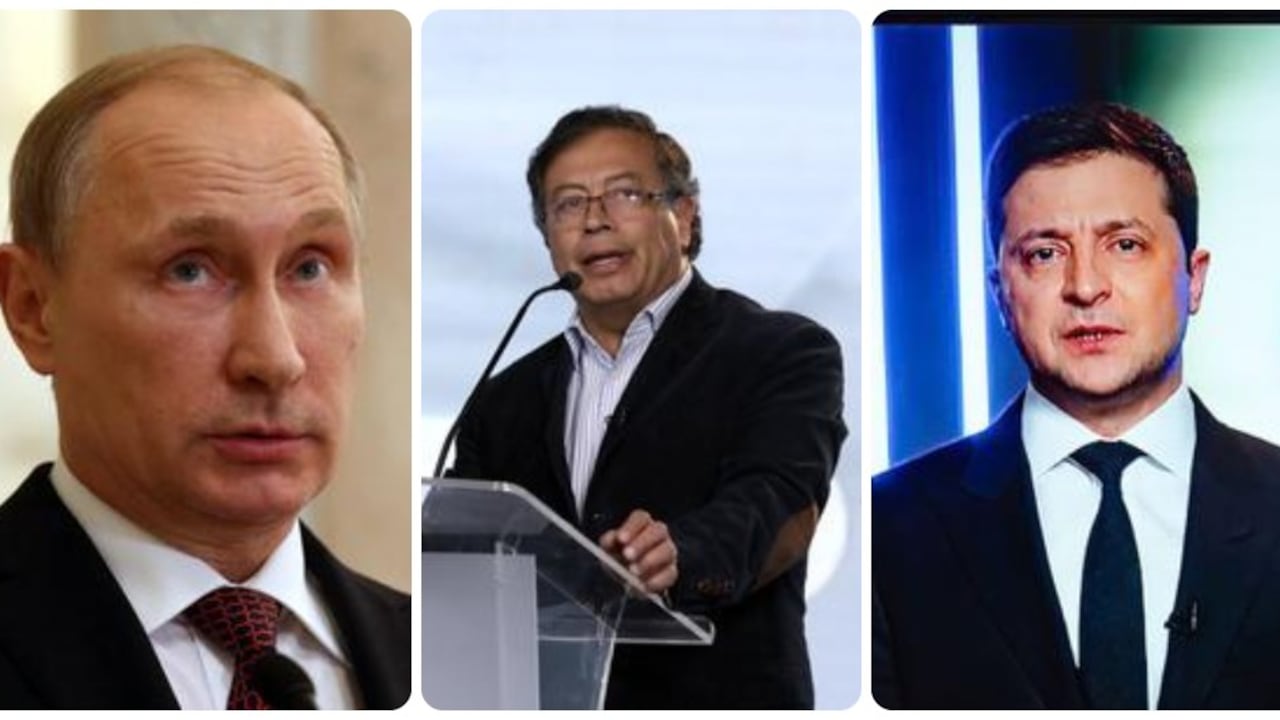 Vladimir Putin, Gustavo Petro y Volodímir Zelensk