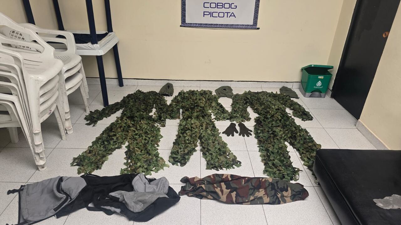 Elementos incautados en la Picota