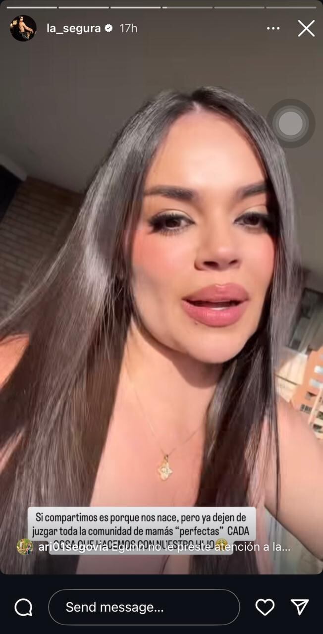 La Segura respondió las críticas y afirmó que "no son papás perfectos".