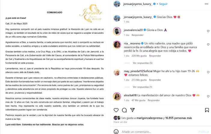 Comunicado de Jorsuar Joyeros.