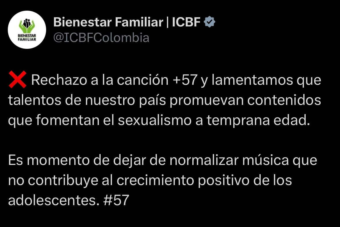 El Instituto Colombiano de Bienestar Familiar reaccionó a la nueva canción de Karol G.