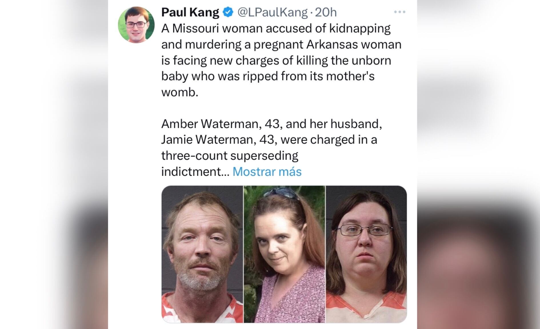 La pareja de esposos enfrentan tres cargos emitidos por un gran jurado federal en Springfield, Missouri, anunció el martes el Fiscal Federal para el Distrito Oeste de Missouri.