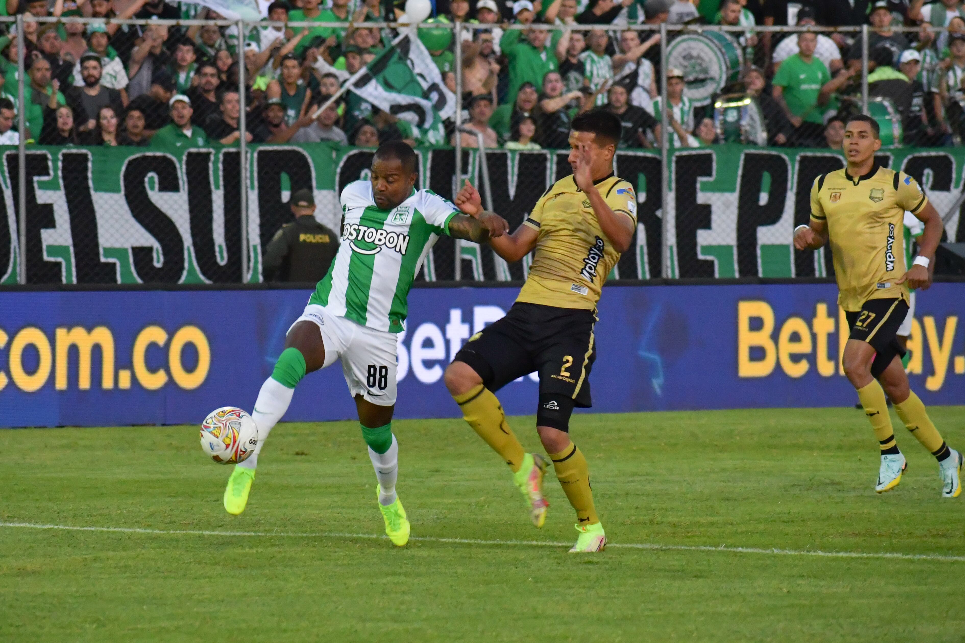 RIONEGRO 4 de junio. Águilas Doradas vs. Atlético Nacional por la jornada cuarta de cuadrangulares de la Liga BetPlay 2023-1. (Colprensa- David Jaramillo)