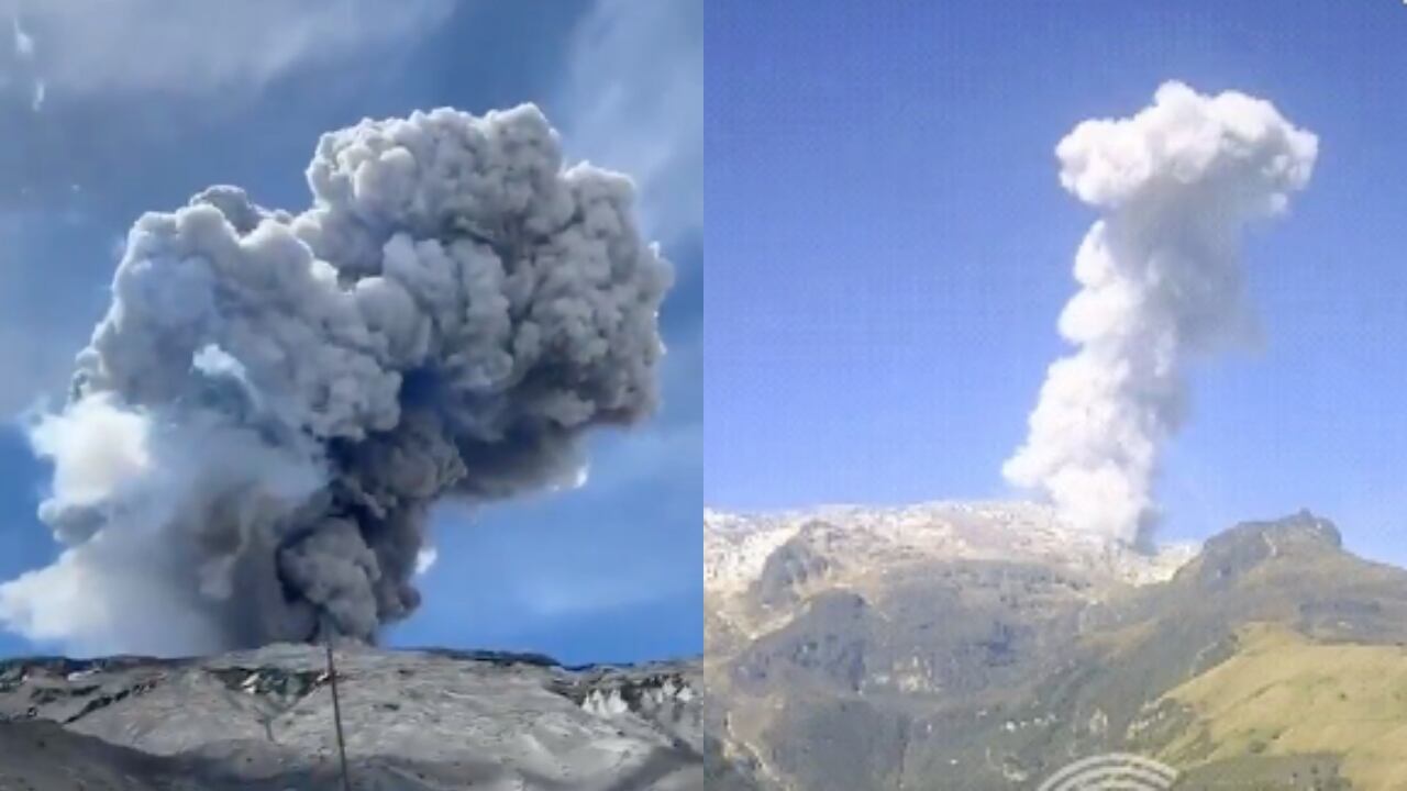 Actividad del volcán Nevado del Ruiz, este miércoles 22 de enero.