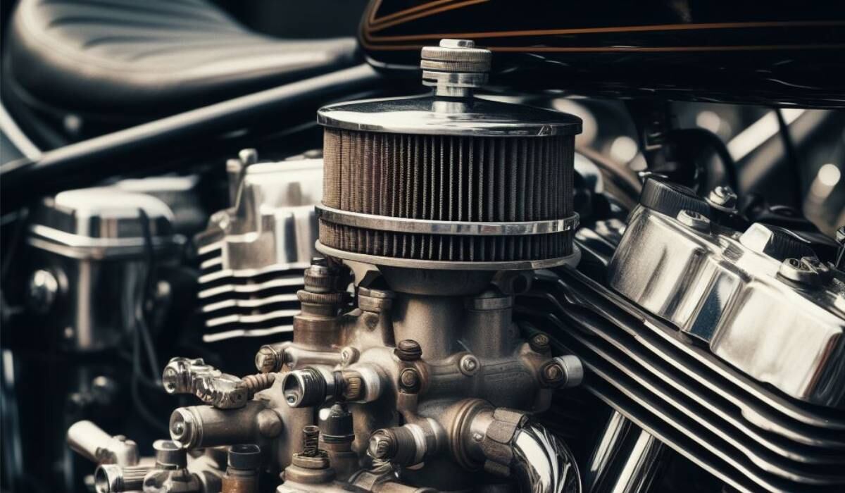 Ilustración de un carburador de una moto, creada mediante inteligencia artificial.