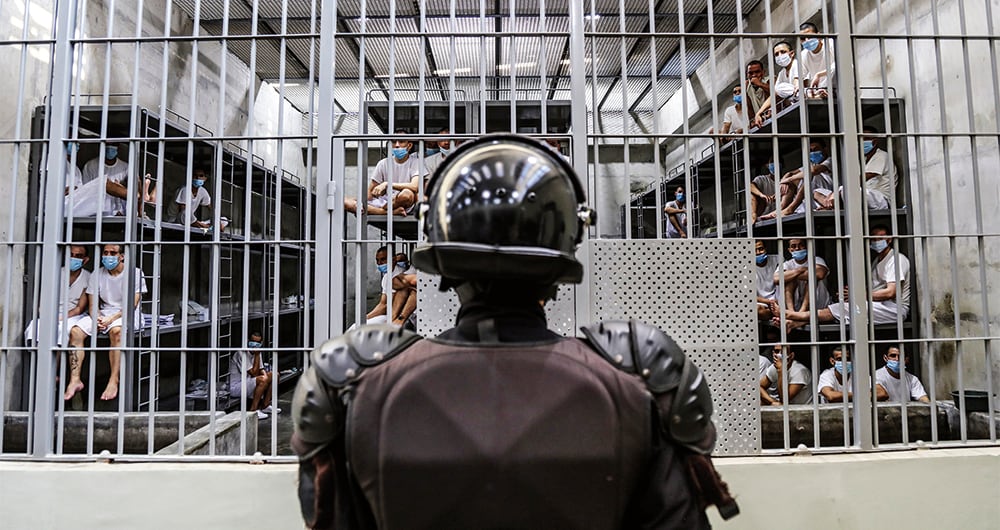 Instalaciones del Cecot en El Salvador.