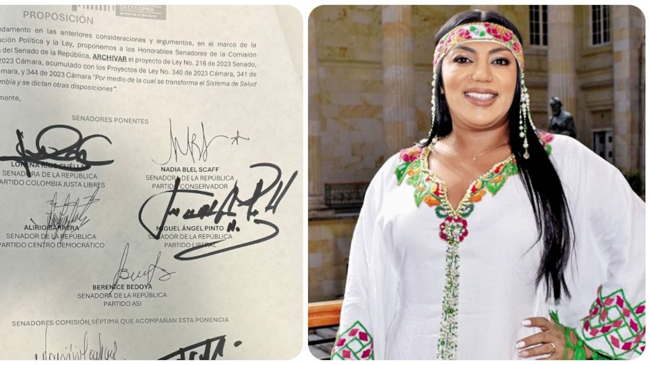 Martha Peralta y el documento de archivo de la reforma a la salud.