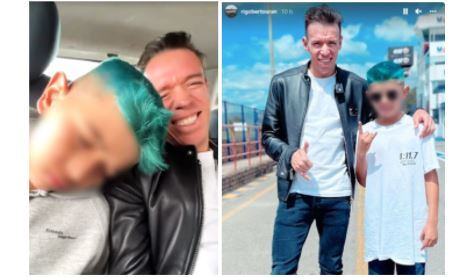 Rigoberto Urán y su hijo Matías