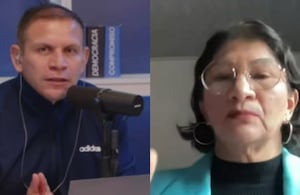 Senador Germán Rodríguez y la exguerrillera Sandra Ramírez.