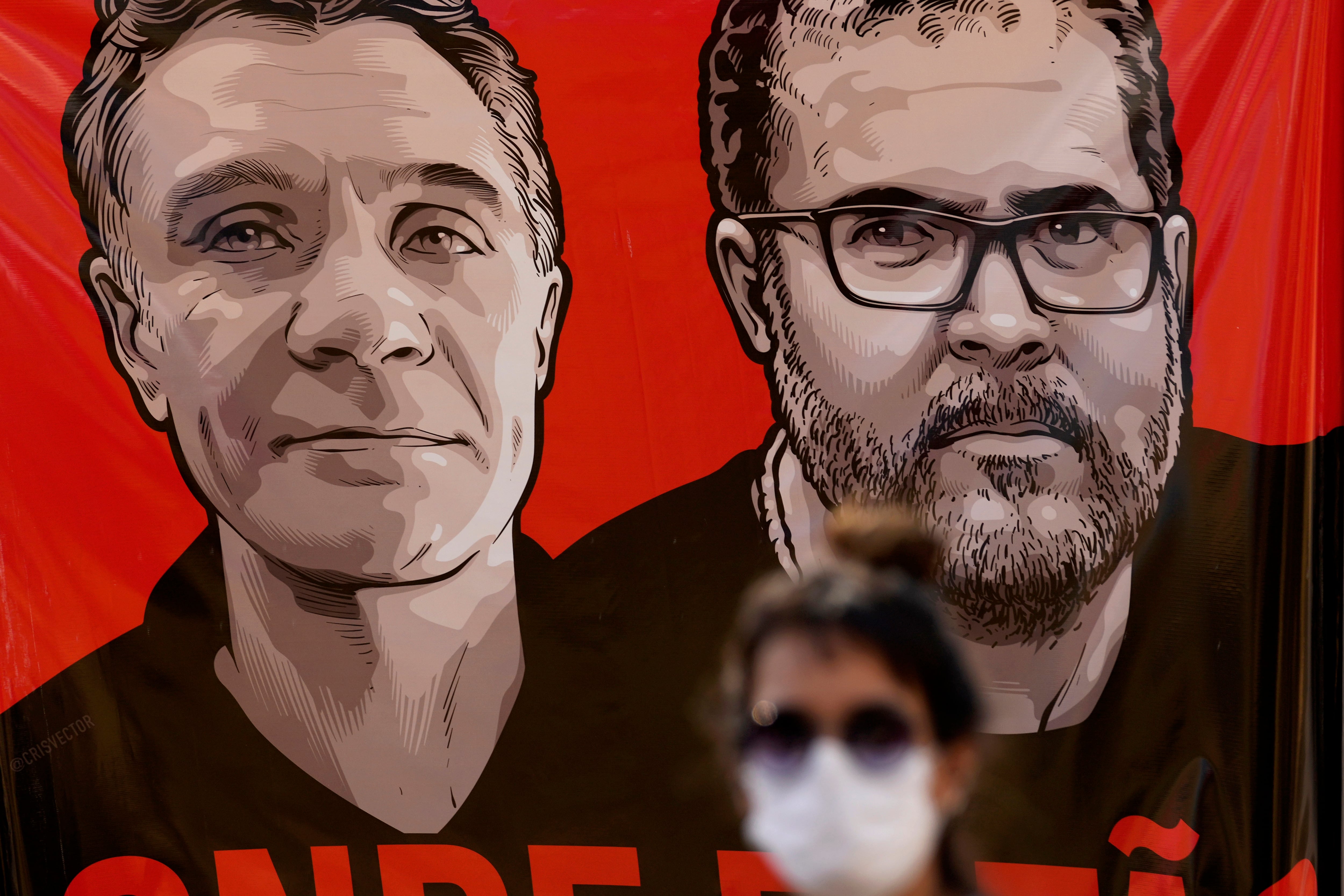 El periodista británico Dom Phillips y el indigenista Bruno Pereira