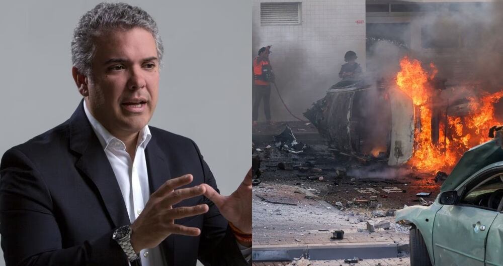 El expresidente Iván Duque y parte del ataque terrorista de Hamás en Israel.