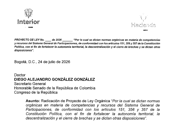 Ley de competencias. Proyecto de ley