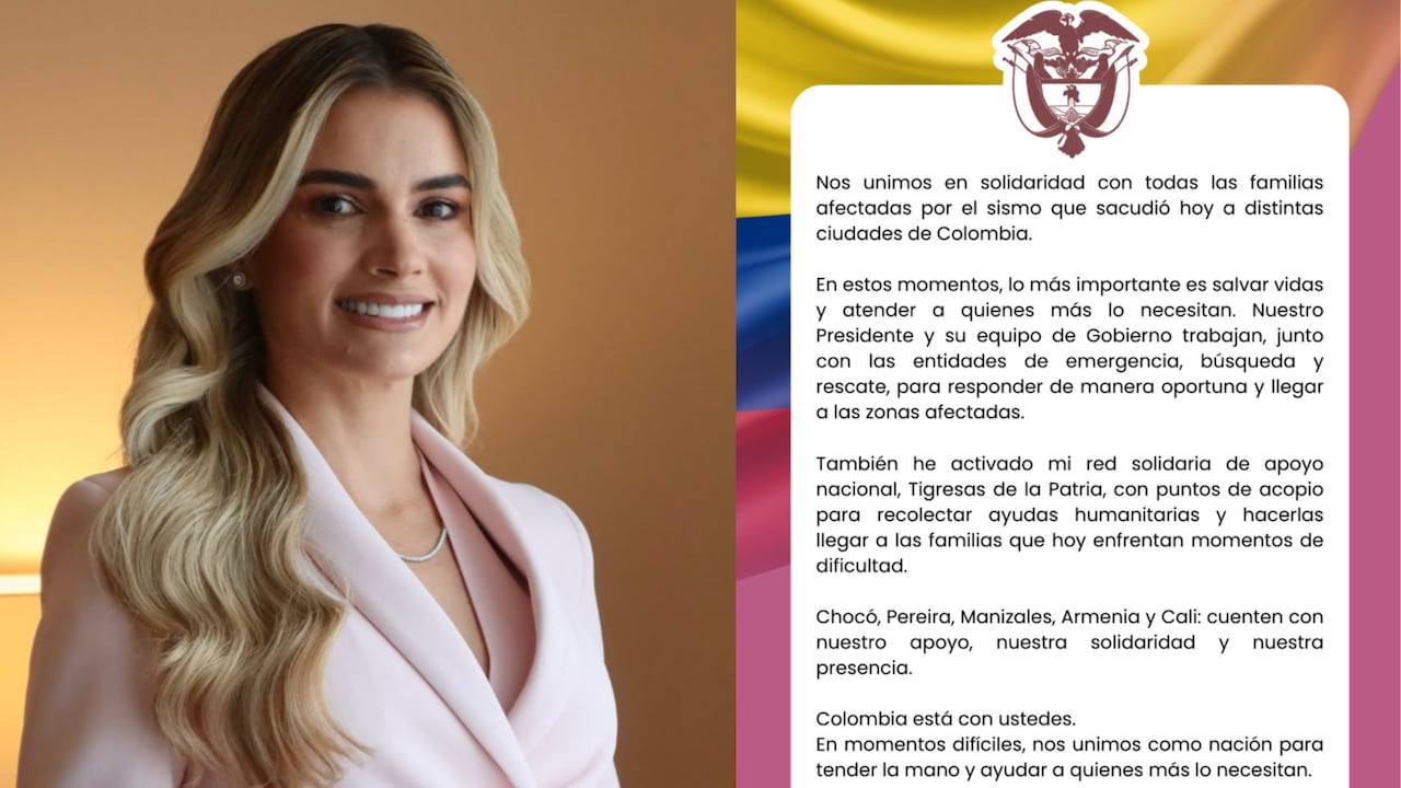Primera dama se pronunció tras terremoto de 7,4 en Colombia.