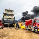Explosión en barcaza de un astillero en Cartagena que dejó 4 muertos y 11 heridos.