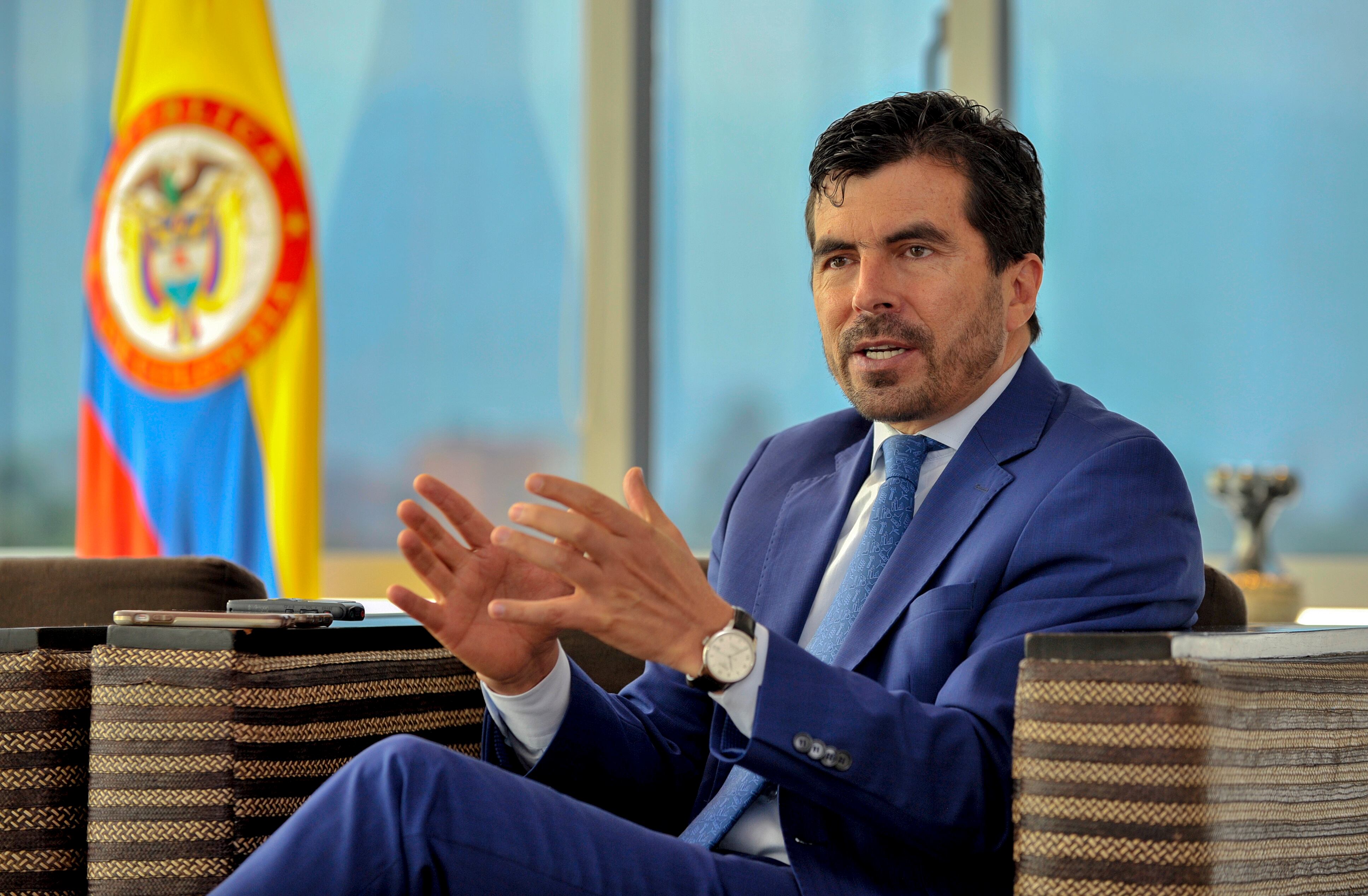 Orlando Velandia Sepúlveda, presidente de la Agencia Nacional de Hidrocarburos, ANH, habla el jueves 22 de febrero de 2018 durante una entrevista en Bogotá. Foto: Carlos Julio Martínez / Prensa ANH