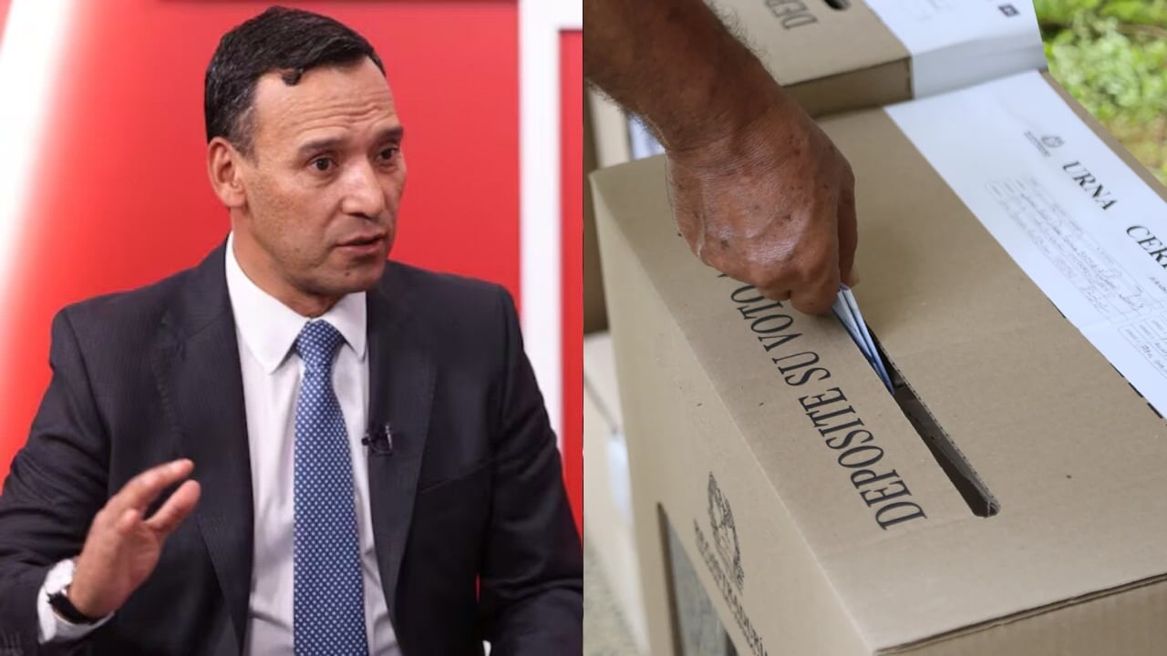 Ministro de Defensa, Pedro Sánchez, y una imagen referencia de una persona votando en elecciones.
