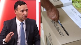 Ministro de Defensa, Pedro Sánchez, y una imagen referencia de una persona votando en elecciones.