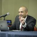 El ingeniero Luis Fernando Duque, representante legal de la Unión Temporal Centros Poblados, durante una rueda de prensa.