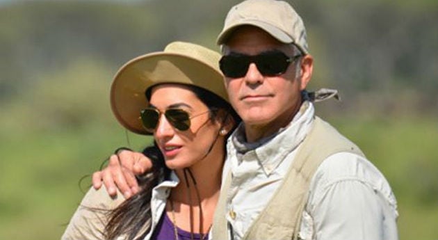 George con su esposa Amal Clooney, con quien se casó en 2014.