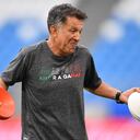 SAMARA, RUSSIA - JULY 01: Juan Carlos Osorio, coach of Mexico, gestures during a training at Samara Arena ahead of the Round of Sixteen match against Brazil on July 1, 2018 in Samara, Russia. (Photo by Hector Vivas/Getty Images)