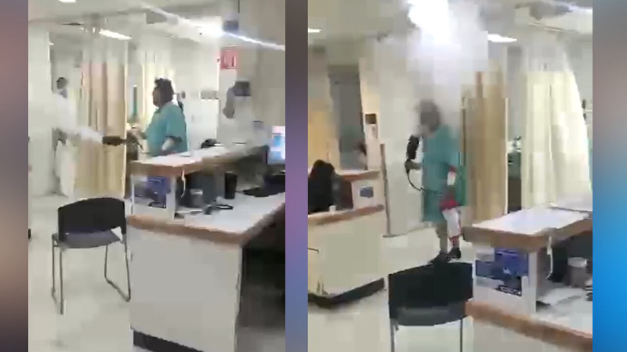 Paciente psiquiátrico recurrió a extintor para evitar que personal médico se le acercara en México.